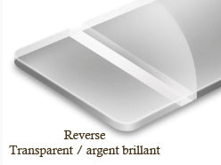 Signalétique reverse Transparent/argent brillant