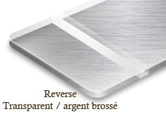 Signalétique reverse Transparent/argent brossé