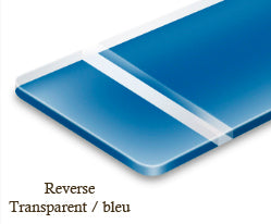 Signalétique reverse Transparent/bleu