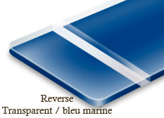 Signalétique reverse Transparent/bleu marine