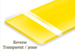 Signalétique reverse Transparent/jaune