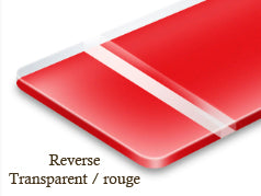 Signalétique reverse Transparent/rouge