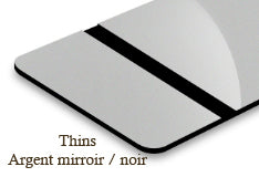 Signalétique thins Argent mirroir/noir