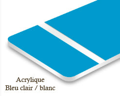 Signalétique acrylique Bleu clair/blanc