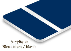 Signalétique acrylique Bleu ocean/blanc