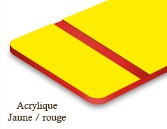 Signalétique acrylique Jaune/rouge