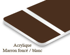 Signalétique acrylique Marron foncé/blanc