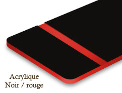 Signalétique acrylique Noir/rouge