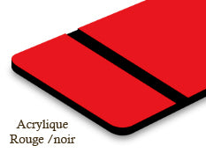 Signalétique acrylique Rouge/noir