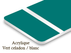 Signalétique acrylique Vert celadon/blanc