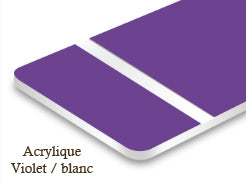 Signalétique acrylique Violet/blanc